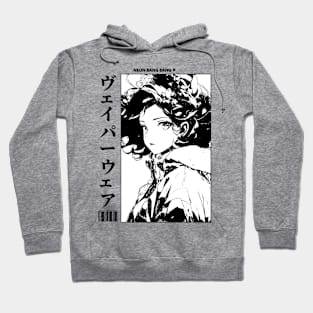 Black and White Japanese Anime and Manga Streetwear Geisha Girl Hoodie